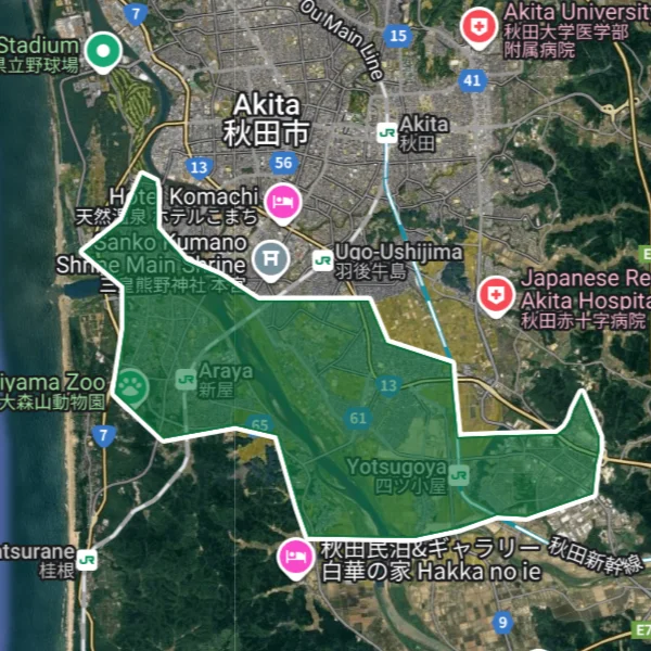 ウーバーイーツakitaエリアマップ