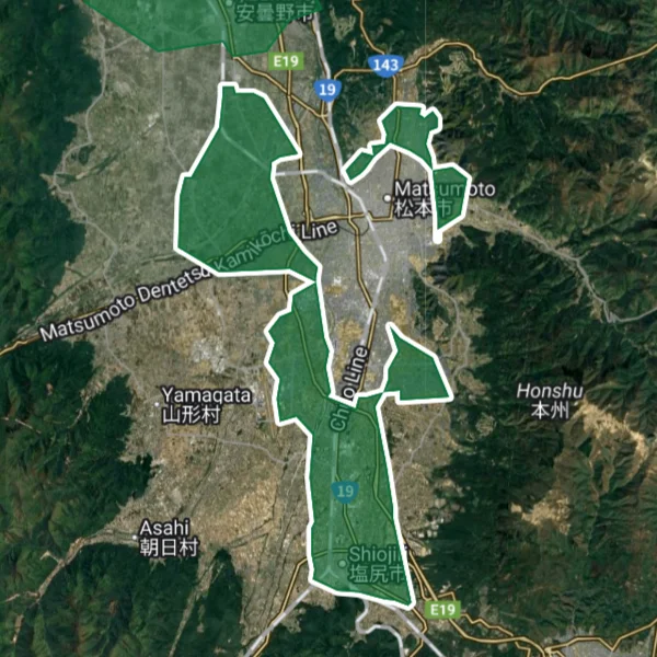 ウーバーイーツmatsumoto,shiojiriエリアマップ