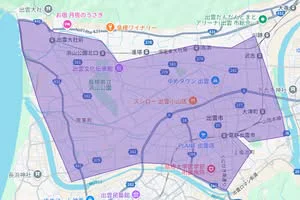 ウーバーイーツizumoエリアマップ