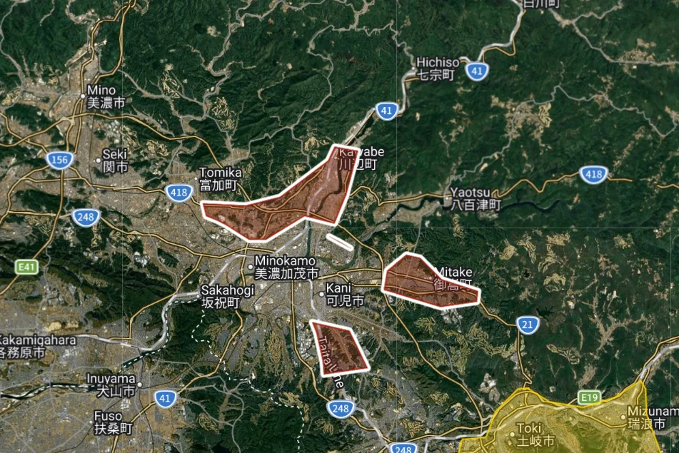 ウーバーイーツkani,minokamoエリアマップ