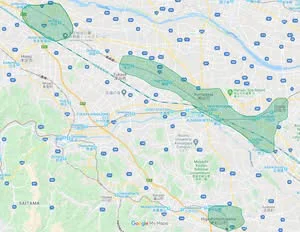 ウーバーイーツkumagaya,fukaya,gyoda,higashimatsuyama,honjo,kamisatoエリアマップ