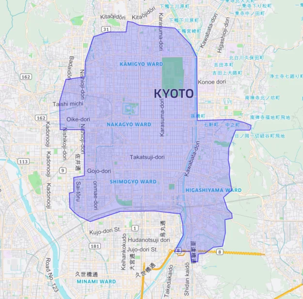 ウーバーイーツkyotoエリアマップ