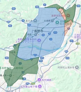 ウーバーイーツnaganoエリアマップ