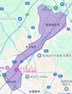 ウーバーイーツnasushiobaraエリアマップ