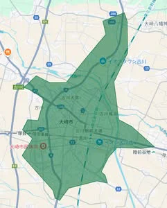 ウーバーイーツosakiエリアマップ