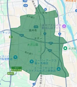 ウーバーイーツoshuエリアマップ