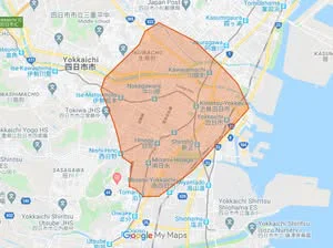ウーバーイーツyokkaichiエリアマップ