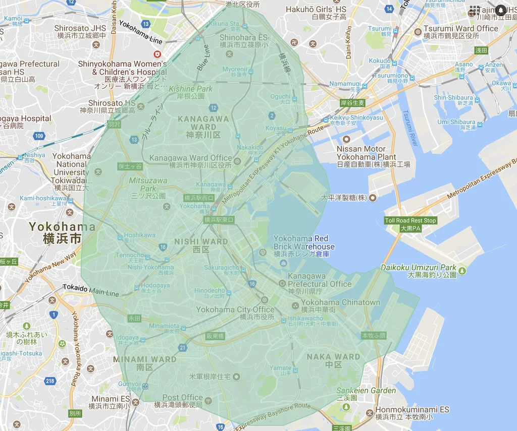 ウーバーイーツyokohamaエリアマップ