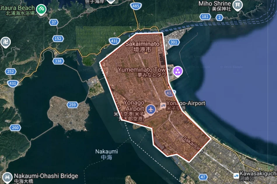 ウーバーイーツyonago,sakaiminatoエリアマップ